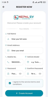 Register and create user profile